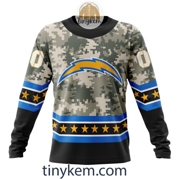 Customized Los Angeles Chargers Veteran Camo Stars Tshirt, Hoodie, Sweatshirt