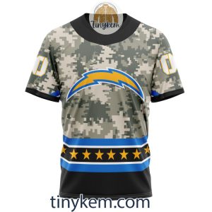 Customized Los Angeles Chargers Veteran Camo Stars Tshirt Hoodie Sweatshirt2B6 XGEeK