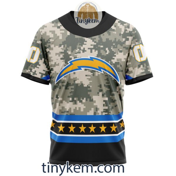 Customized Los Angeles Chargers Veteran Camo Stars Tshirt, Hoodie, Sweatshirt