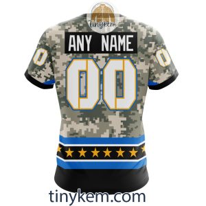 Customized Los Angeles Chargers Veteran Camo Stars Tshirt Hoodie Sweatshirt2B7 SfbZa