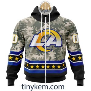 Customized Los Angeles Rams Veteran Camo Stars Tshirt Hoodie Sweatshirt2B2 GzkJJ