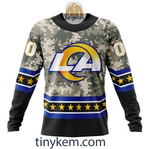 Customized Los Angeles Rams Veteran Camo Stars Tshirt Hoodie Sweatshirt2B4 NSBAX