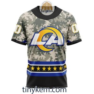 Customized Los Angeles Rams Veteran Camo Stars Tshirt Hoodie Sweatshirt2B6 pBW4b