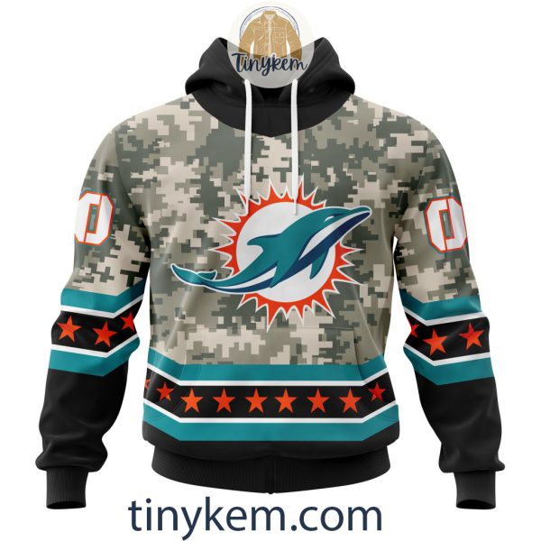 Customized Miami Dolphins Veteran Camo Stars Tshirt, Hoodie, Sweatshirt