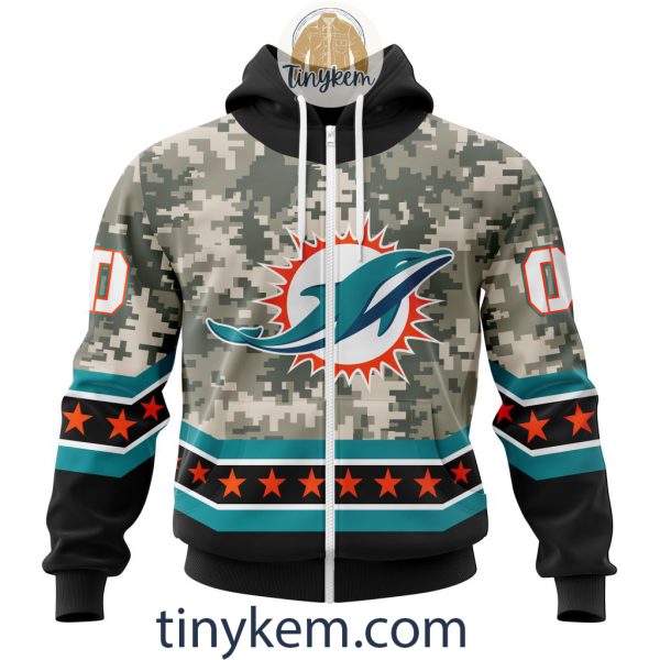 Customized Miami Dolphins Veteran Camo Stars Tshirt, Hoodie, Sweatshirt