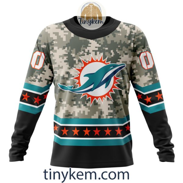 Customized Miami Dolphins Veteran Camo Stars Tshirt, Hoodie, Sweatshirt