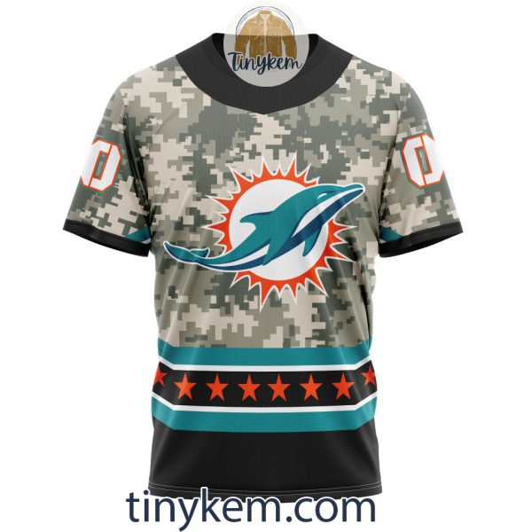 Customized Miami Dolphins Veteran Camo Stars Tshirt, Hoodie, Sweatshirt