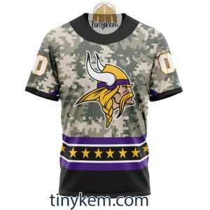 Customized Minnesota Vikings Veteran Camo Stars Tshirt Hoodie Sweatshirt2B6 SE2fM