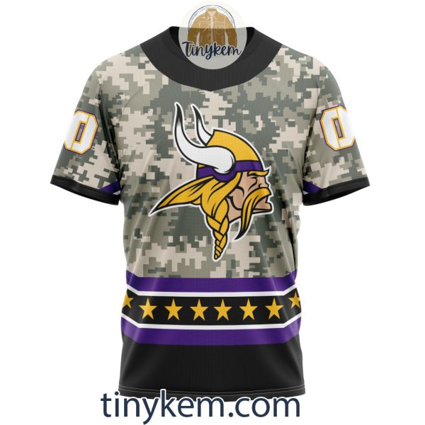 Customized Minnesota Vikings Veteran Camo Stars Tshirt, Hoodie, Sweatshirt