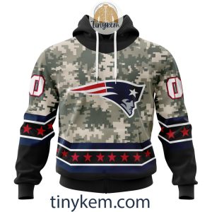 Customized New England Patriots Veteran Camo Stars Tshirt, Hoodie, Sweatshirt
