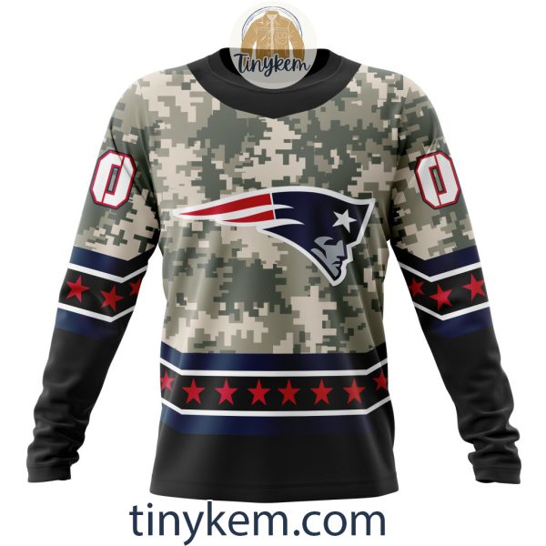 Customized New England Patriots Veteran Camo Stars Tshirt, Hoodie, Sweatshirt