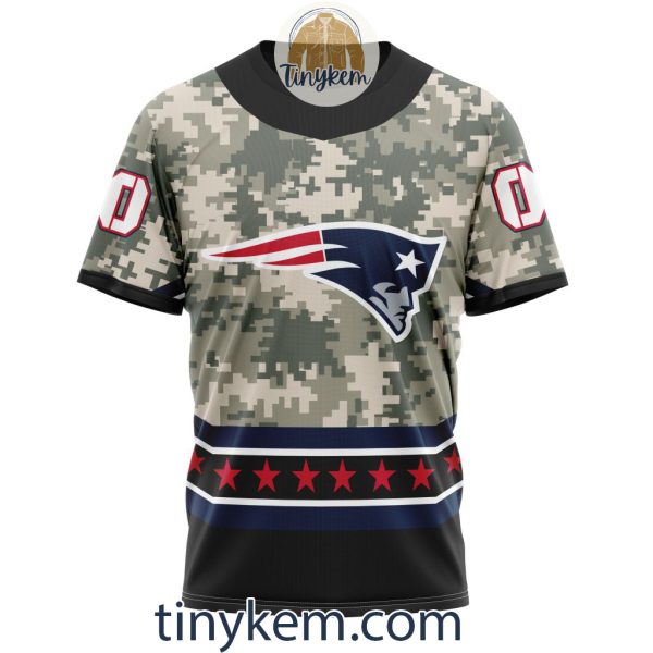 Customized New England Patriots Veteran Camo Stars Tshirt, Hoodie, Sweatshirt