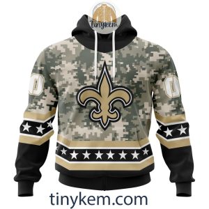 Customized New Orleans Saints Veteran Camo Stars Tshirt, Hoodie, Sweatshirt