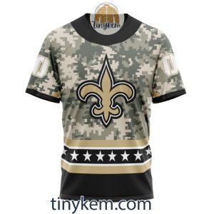 Customized New Orleans Saints Veteran Camo Stars Tshirt Hoodie Sweatshirt2B6 FRjMA