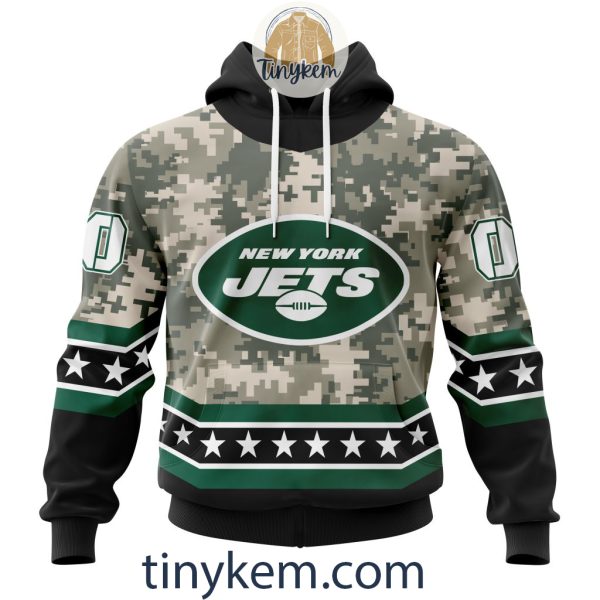 Customized New York Jets Veteran Camo Stars Tshirt, Hoodie, Sweatshirt