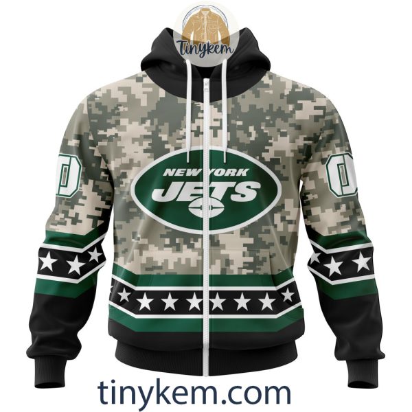 Customized New York Jets Veteran Camo Stars Tshirt, Hoodie, Sweatshirt