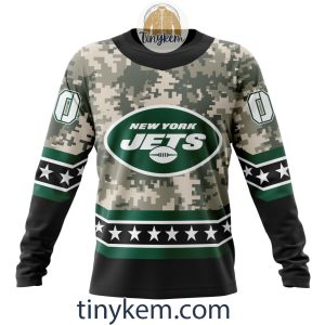 Customized New York Jets Veteran Camo Stars Tshirt Hoodie Sweatshirt2B4 lcHPo