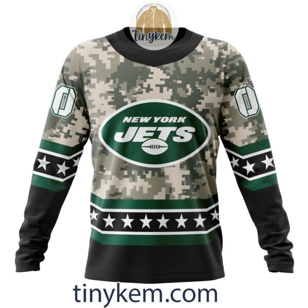 Customized New York Jets Veteran Camo Stars Tshirt, Hoodie, Sweatshirt