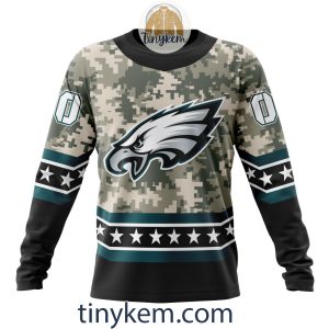 Customized Philadelphia Eagles Veteran Camo Stars Tshirt Hoodie Sweatshirt2B4 MfTRL