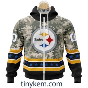 Customized Pittsburgh Steelers Veteran Camo Stars Tshirt Hoodie Sweatshirt2B2 dwpIR