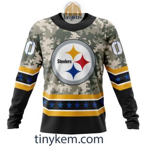 Customized Pittsburgh Steelers Veteran Camo Stars Tshirt Hoodie Sweatshirt2B4 p64B1