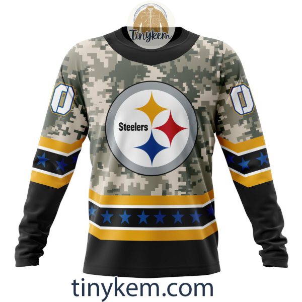 Customized Pittsburgh Steelers Veteran Camo Stars Tshirt, Hoodie, Sweatshirt