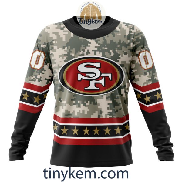 Customized San Francisco 49ers Veteran Camo Stars Tshirt, Hoodie, Sweatshirt