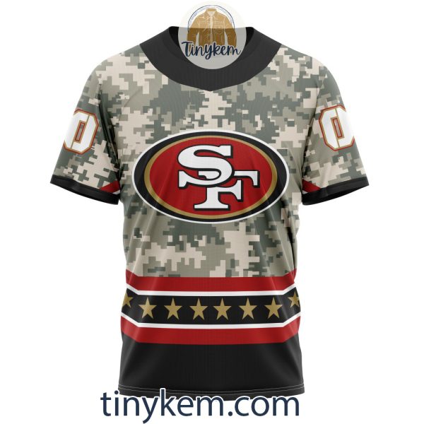 Customized San Francisco 49ers Veteran Camo Stars Tshirt, Hoodie, Sweatshirt