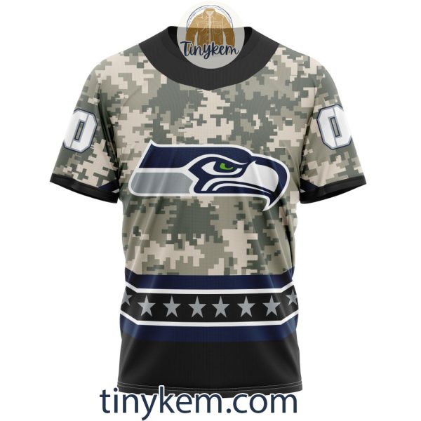 Customized Seattle Seahawks Veteran Camo Stars Tshirt, Hoodie, Sweatshirt