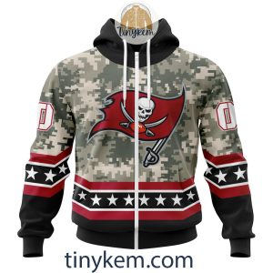 Customized Tampa Bay Buccaneers Veteran Camo Stars Tshirt Hoodie Sweatshirt2B2 Svckq