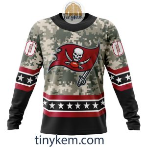 Customized Tampa Bay Buccaneers Veteran Camo Stars Tshirt Hoodie Sweatshirt2B4 ib3iz