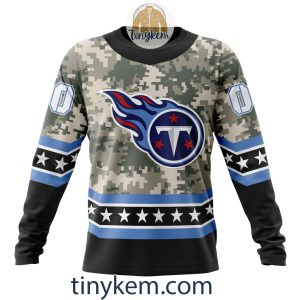 Customized Tennessee Titans Veteran Camo Stars Tshirt Hoodie Sweatshirt2B4 lTSc9