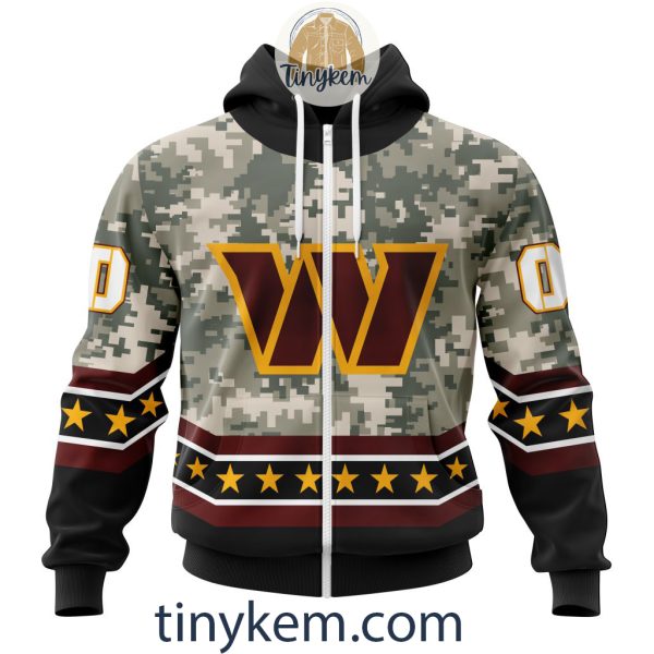 Customized Washington Commanders Veteran Camo Stars Tshirt, Hoodie, Sweatshirt