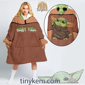 Cute Baby Yoda Fleece Blanket Hoodie