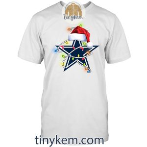 Dallas Cowboys With Santa Hat And Christmas Light Shirt