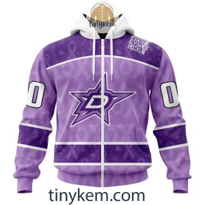 Dallas Stars Purple Lavender Hockey Fight Cancer Personalized Hoodie2C Tshirt2B2 q0aWS