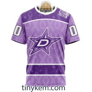 Dallas Stars Purple Lavender Hockey Fight Cancer Personalized Hoodie2C Tshirt2B6 YPLbn