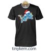 Detroit Lions With Santa Hat And Christmas Light Shirt