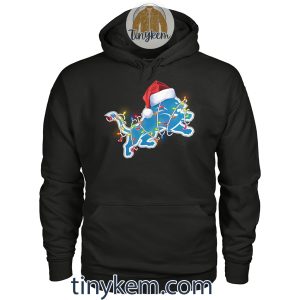 Detroit Lions With Santa Hat And Christmas Light Shirt2B2 MyFat