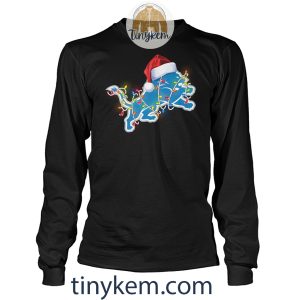 Detroit Lions With Santa Hat And Christmas Light Shirt2B4 xbeRV