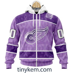 Detroit Red Wings Purple Lavender Hockey Fight Cancer Personalized Hoodie2C Tshirt2B2 3WHyF