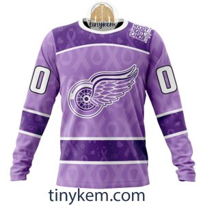 Detroit Red Wings Purple Lavender Hockey Fight Cancer Personalized Hoodie2C Tshirt2B4 WmQey