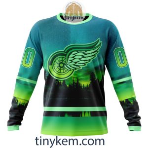 Detroit Red Wings With Special Northern Light Design 3D Hoodie Tshirt2B4 7gFzI