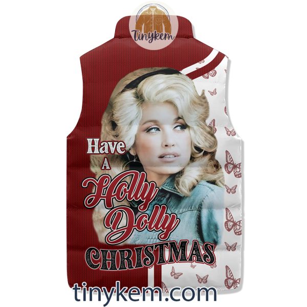 Dolly Parton Christmas Puffer Sleeveless Jacket