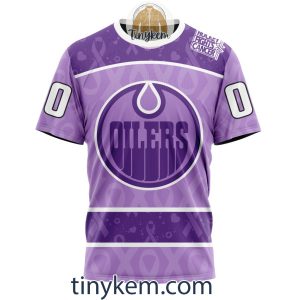 Edmonton Oilers Purple Lavender Hockey Fight Cancer Personalized Hoodie2C Tshirt2B6 tBiV7
