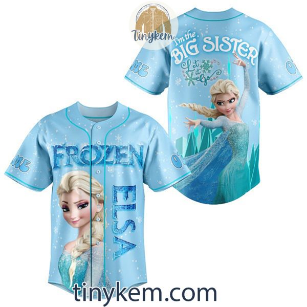 Elsa Frozen Customized Baseball Jersey: I’m The Big Sister