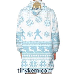 Elvis Presley Blue Christmas Fleece Blanket Hoodie2B3 jUTbx
