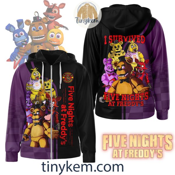 Five Nights At Freddy’s Zipper Hoodie: I Survived Five Night At Freddy’s