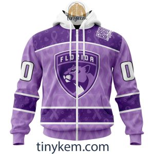 Florida Panthers Purple Lavender Hockey Fight Cancer Personalized Hoodie2C Tshirt2B2 JIvyU