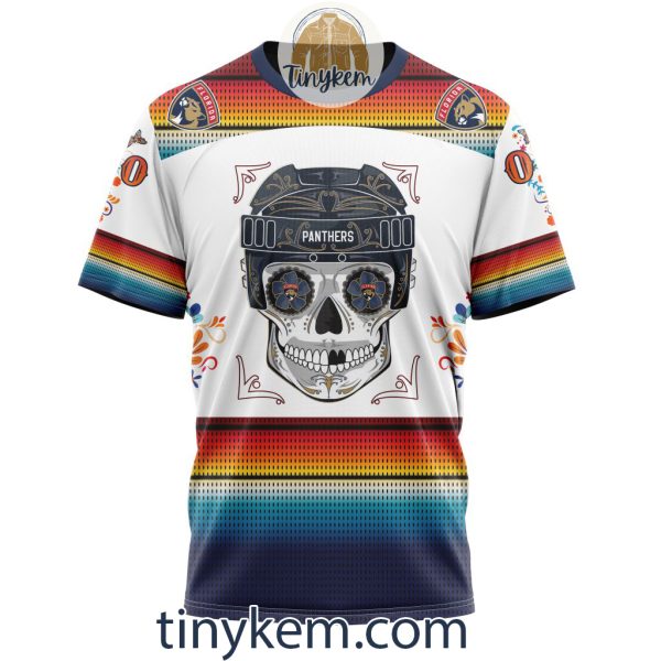 Florida Panthers With Dia De Los Muertos Design On Custom Hoodie, Tshirt